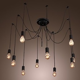 Lysekrone Vintage Design Pærer inkluderet Living 10 Lights Pendel Light