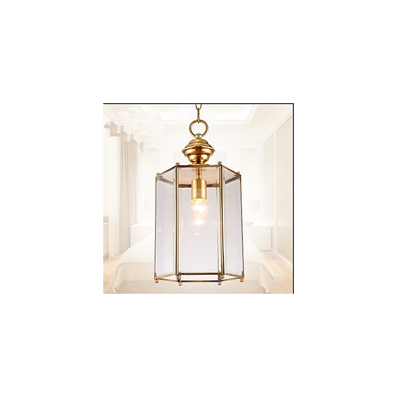 Amerikansk land lille vedhæng alle kobber enkelt glas