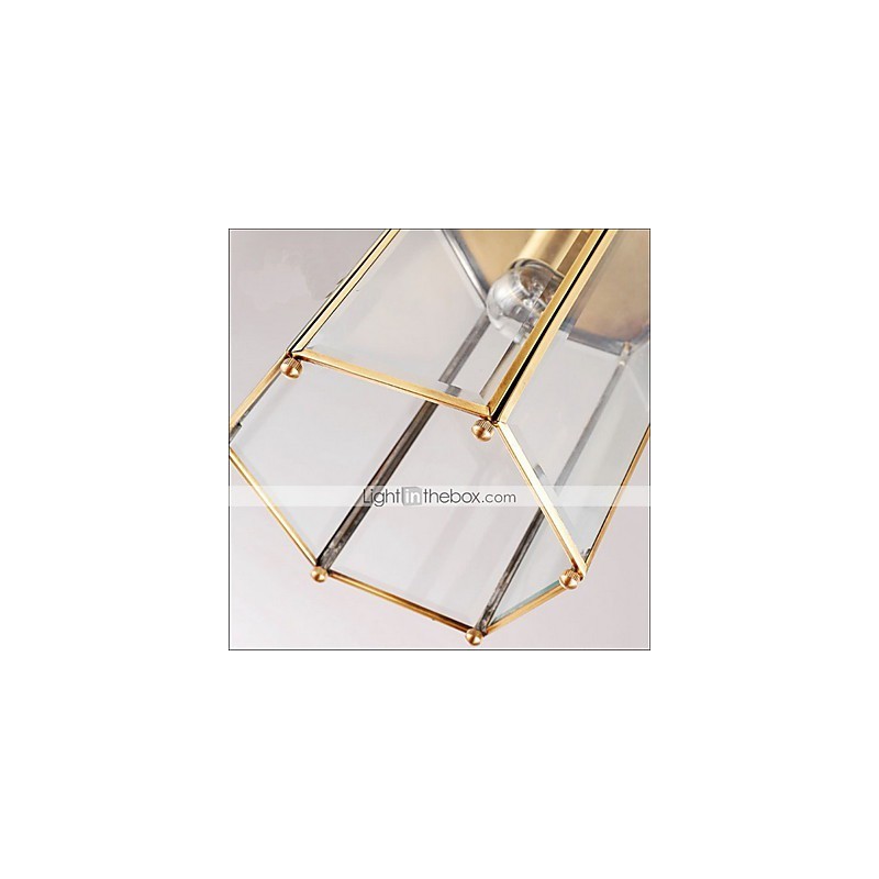 Amerikansk land lille vedhæng alle kobber enkelt glas