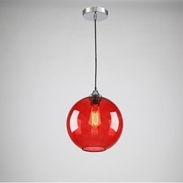 Moderne glaspendel i rund rød bobledesign