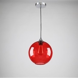 Moderne glaspendel i rund rød bobledesign