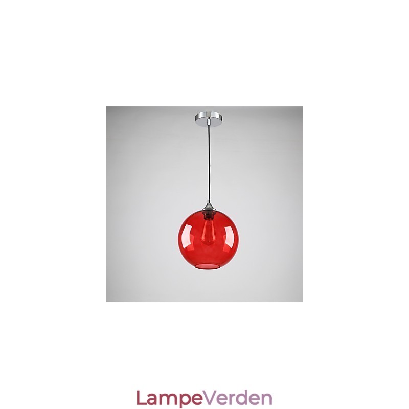 Moderne glaspendel i rund rød bobledesign
