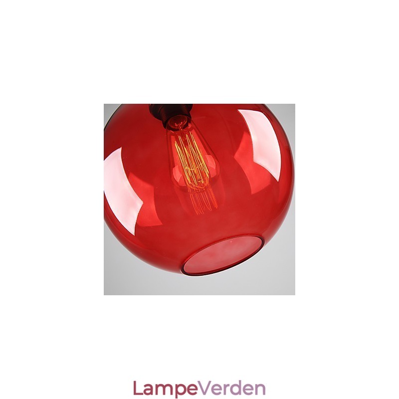 Moderne glaspendel i rund rød bobledesign