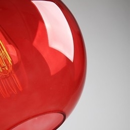 Moderne glaspendel i rund rød bobledesign