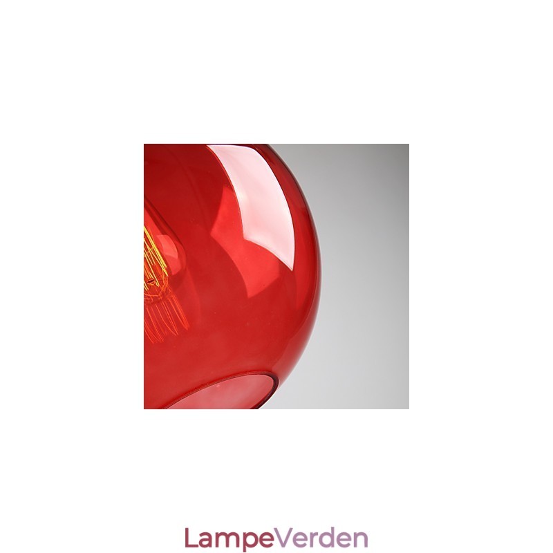 Moderne glaspendel i rund rød bobledesign