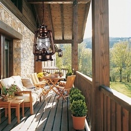 Country Lantern Mini Style Bronze Pendel Light