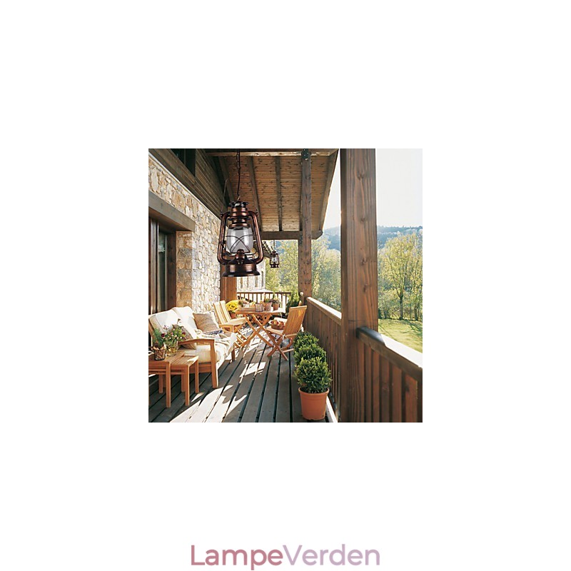 Country Lantern Mini Style Bronze Pendel Light