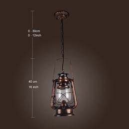 Country Lantern Mini Style Bronze Pendel Light