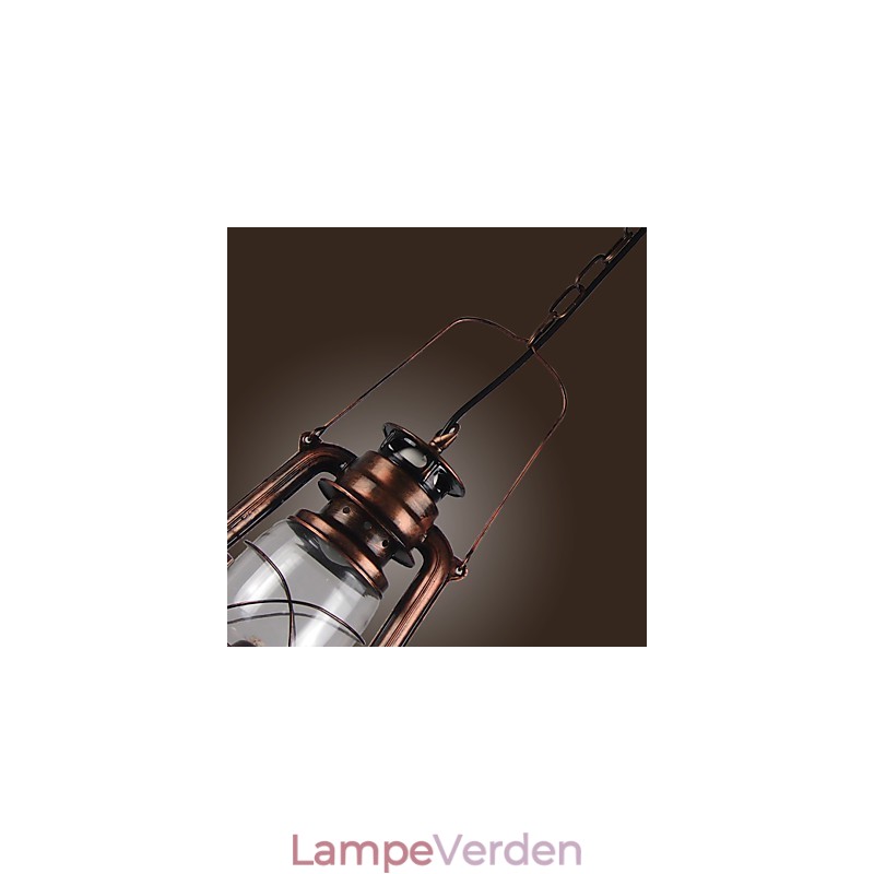 Country Lantern Mini Style Bronze Pendel Light