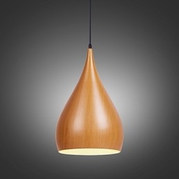 Retro Pendel Wood Grain Metal Cafe pendellamper