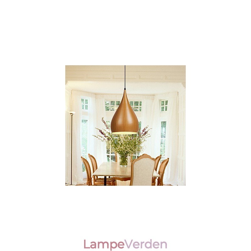 Retro Pendel Wood Grain Metal Cafe pendellamper