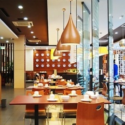 Retro Pendel Wood Grain Metal Cafe pendellamper