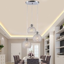 3 hoveder moderne moderne krystal pendel