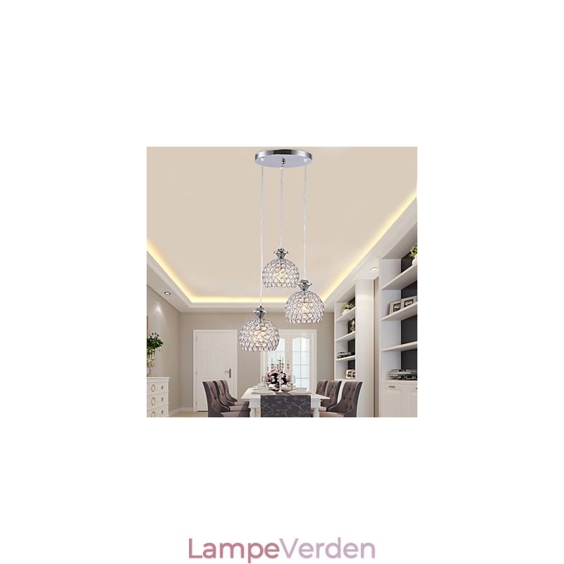 3 hoveder moderne moderne krystal pendel