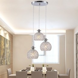 3 hoveder moderne moderne krystal pendel