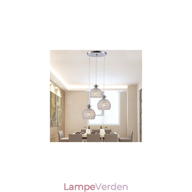 3 hoveder moderne moderne krystal pendel
