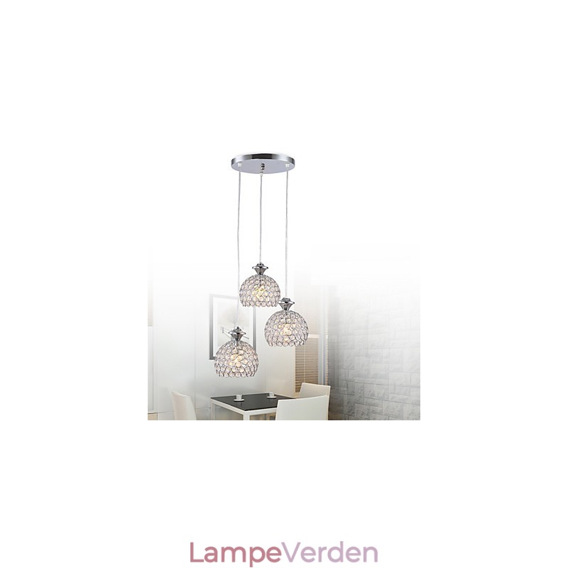 3 hoveder moderne moderne krystal pendel