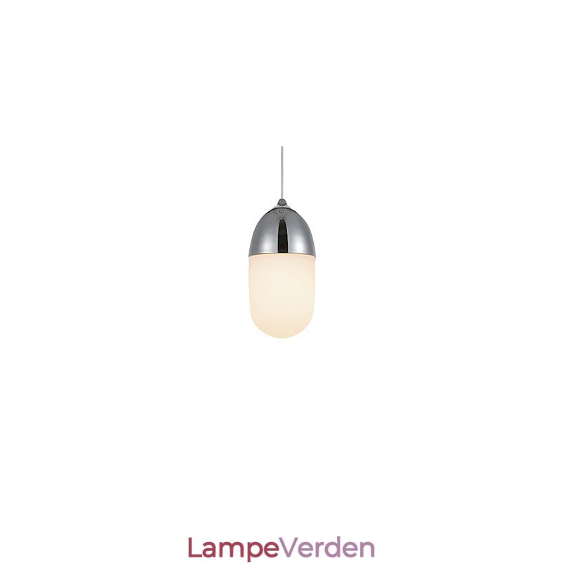 Mini Acorn pendel 1 lys Mordern Simplicity Gylden krom træfarve finish kulstofstål og glas Droplight