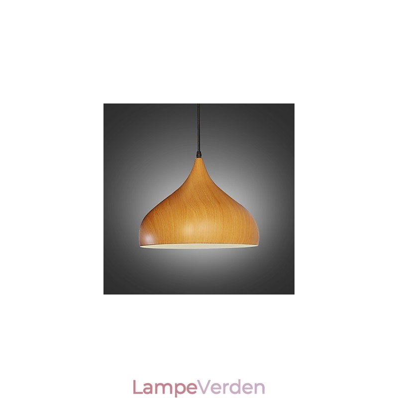 Retro Pendel Wood Grain Metal Cafe pendellamper