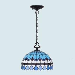 Europæisk landdistrikt kreativ kunst farvet glas lysekrone restaurering af gamle måder lampe lys