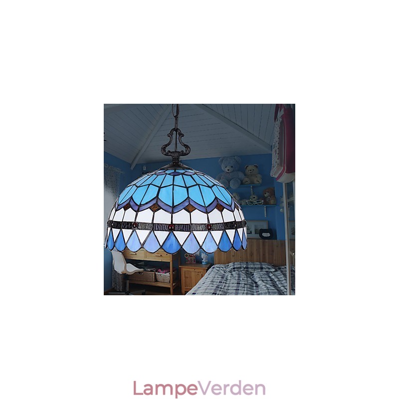 Europæisk landdistrikt kreativ kunst farvet glas lysekrone restaurering af gamle måder lampe lys