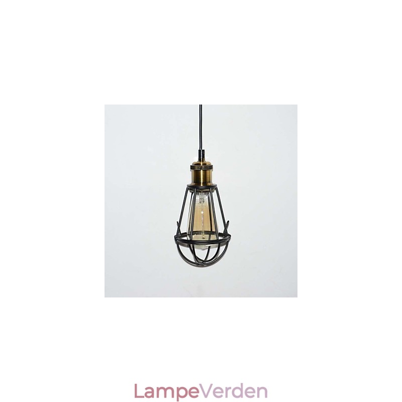 LOFT Lampe Vintage Pendel Edison Light Balck Iron Metal Cage Lampeskærm Lagerstil Belysningslampe