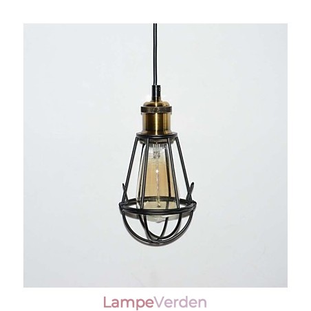 LOFT Lampe Vintage Pendel Edison Light Balck Iron Metal Cage Lampeskærm Lagerstil Belysningslampe LOFT Lampe Vintage Pendel Edison Light Balck Iron Metal Cage Lampeskærm Lagerstil Belysningslampe