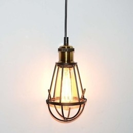 LOFT Lampe Vintage Pendel Edison Light Balck Iron Metal Cage Lampeskærm Lagerstil Belysningslampe