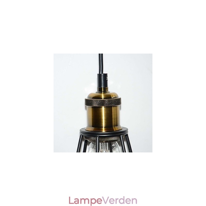 LOFT Lampe Vintage Pendel Edison Light Balck Iron Metal Cage Lampeskærm Lagerstil Belysningslampe