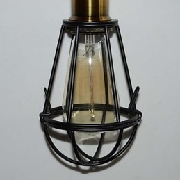 LOFT Lampe Vintage Pendel Edison Light Balck Iron Metal Cage Lampeskærm Lagerstil Belysningslampe