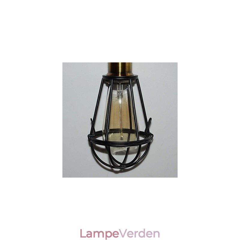 LOFT Lampe Vintage Pendel Edison Light Balck Iron Metal Cage Lampeskærm Lagerstil Belysningslampe