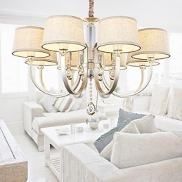 Country Crystal Sølv Metal Lysekrone