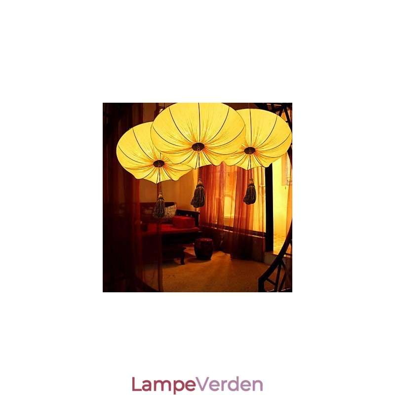 Kreativ runde store røde lanterne Lotus Leaf Bryllup Festival Klud Kunst Lysekrone Lampe Lys