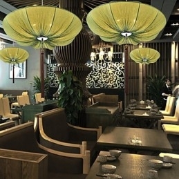 Kreativ runde store røde lanterne Lotus Leaf Bryllup Festival Klud Kunst Lysekrone Lampe Lys