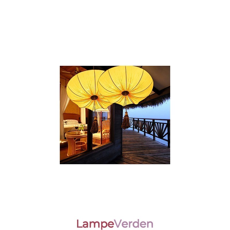 Kreativ runde store røde lanterne Lotus Leaf Bryllup Festival Klud Kunst Lysekrone Lampe Lys