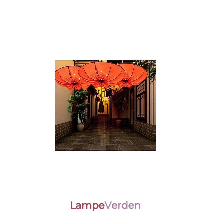 Kreativ runde store røde lanterne Lotus Leaf Bryllup Festival Klud Kunst Lysekrone Lampe Lys