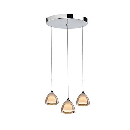 3 Light To-lags Pendel Island Light Crack Glass Poleret Krom 3 Light To-lags Pendel Island Light Crack Glass Poleret Krom