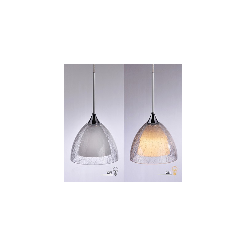 3 Light To-lags Pendel Island Light Crack Glass Poleret Krom