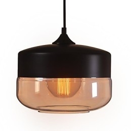 WestMenLights Vintage Modern Paint Glas Loftslampe Pendel Sort 250mm Diameter