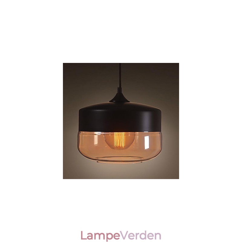 WestMenLights Vintage Modern Paint Glas Loftslampe Pendel Sort 250mm Diameter