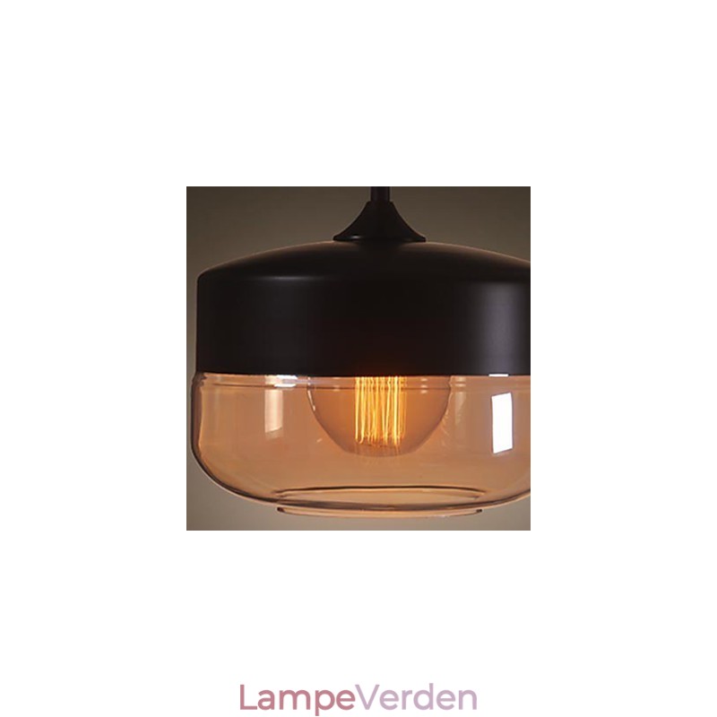 WestMenLights Vintage Modern Paint Glas Loftslampe Pendel Sort 250mm Diameter