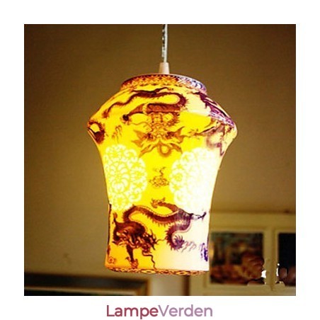 Retro Keramisk lampelampe Trapper Blå Enkelthoved lysekrone Creative Retro Keramisk lampelampe Trapper Blå Enkelthoved lysekrone Creative