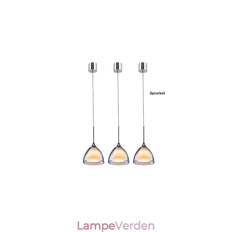1 lys To-lags Pendel Island Light Klart glas poleret krom