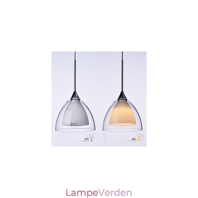 1 lys To-lags Pendel Island Light Klart glas poleret krom