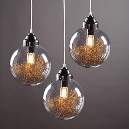 Moderne moderne traditionel klassisk vintage lanterne Country Nikkel Glas Pendant Light Dining