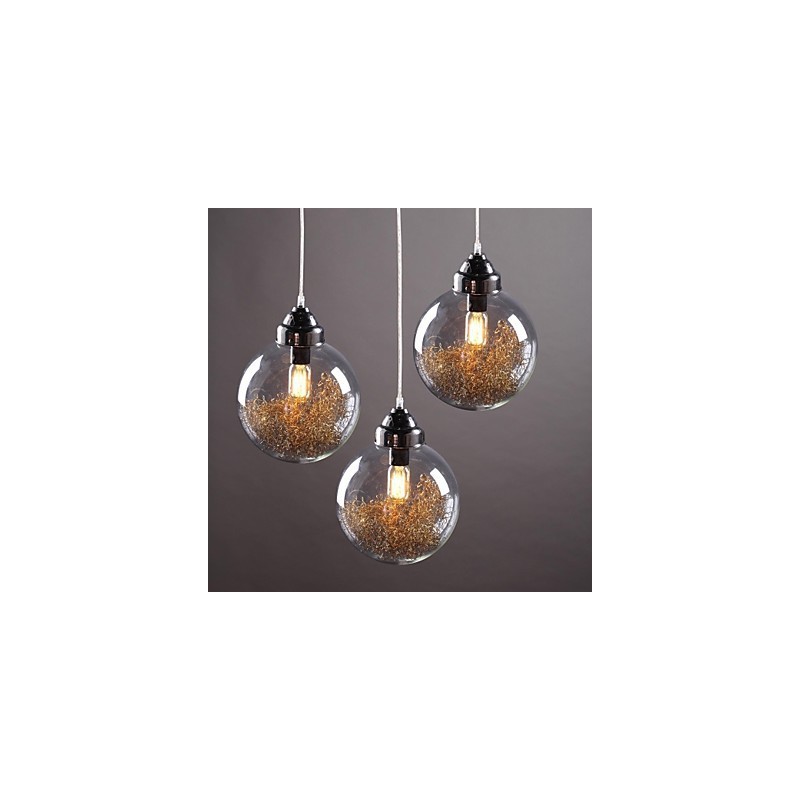 Moderne moderne traditionel klassisk vintage lanterne Country Nikkel Glas Pendant Light Dining