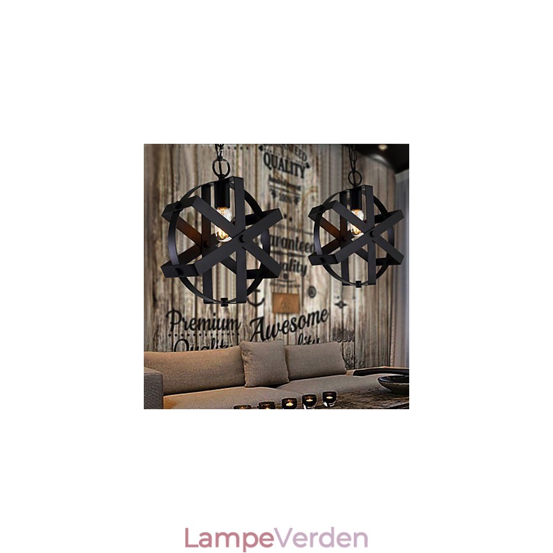 Vintage stil industriel rund pendant lys Loft boligindretning dekorativ lysekrone