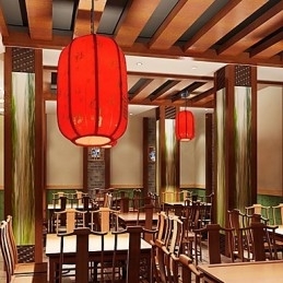 Archaize Fåreskind Rød Lanterner Porch Droplight Lampe Lys