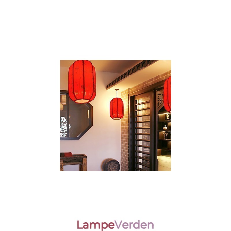 Archaize Fåreskind Rød Lanterner Porch Droplight Lampe Lys