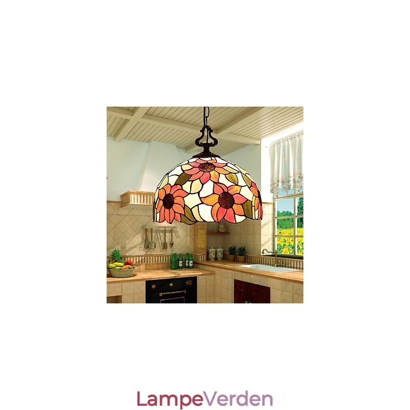 Europæisk landdistrikt kreativ kunst farvet glas lysekrone restaurering af gamle måder lampe lys